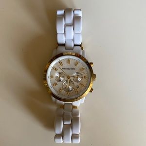 Michael Kors watch white and gold